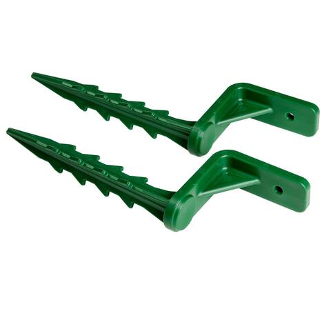 Gorilla Playsets Plastic Ground Stakes for Swing Sets (Pair) - Green