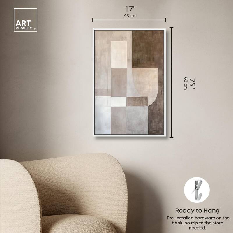Neutral Tone Blocks I Canvas by Art Remedy