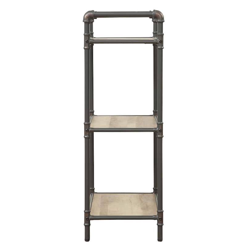 Vendone Antique Oak and Sandy Grey 3-tier Bookcase