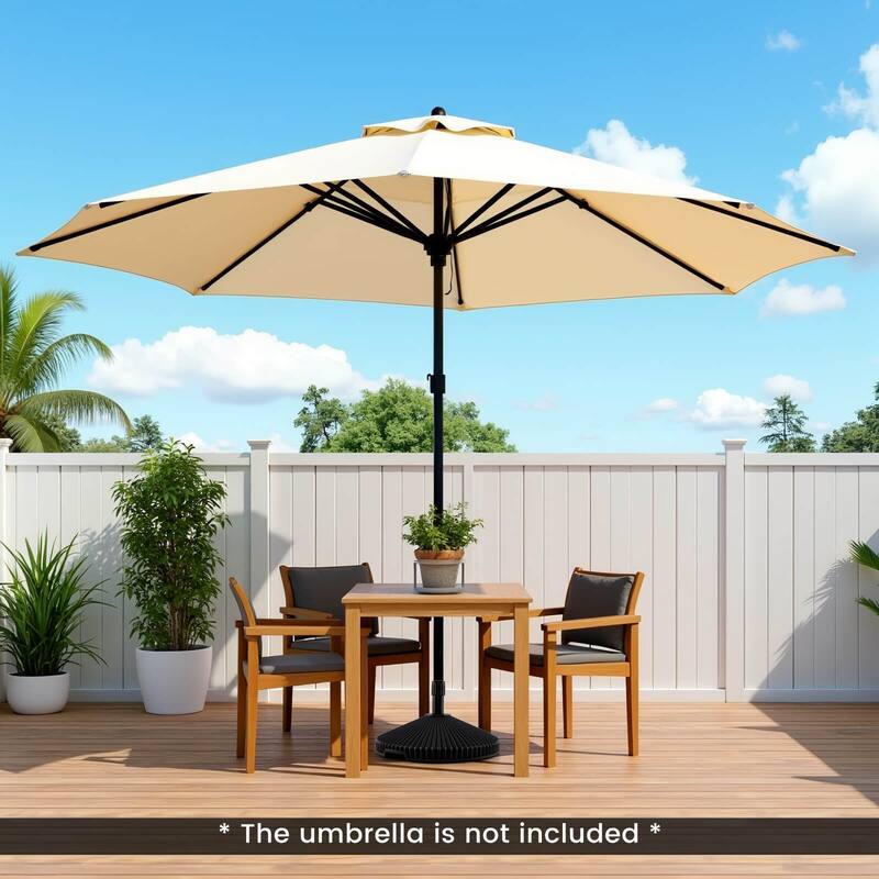 Costway Fillable Umbrella Base with Shell Texture 3 Coupler Sizes for - See Details