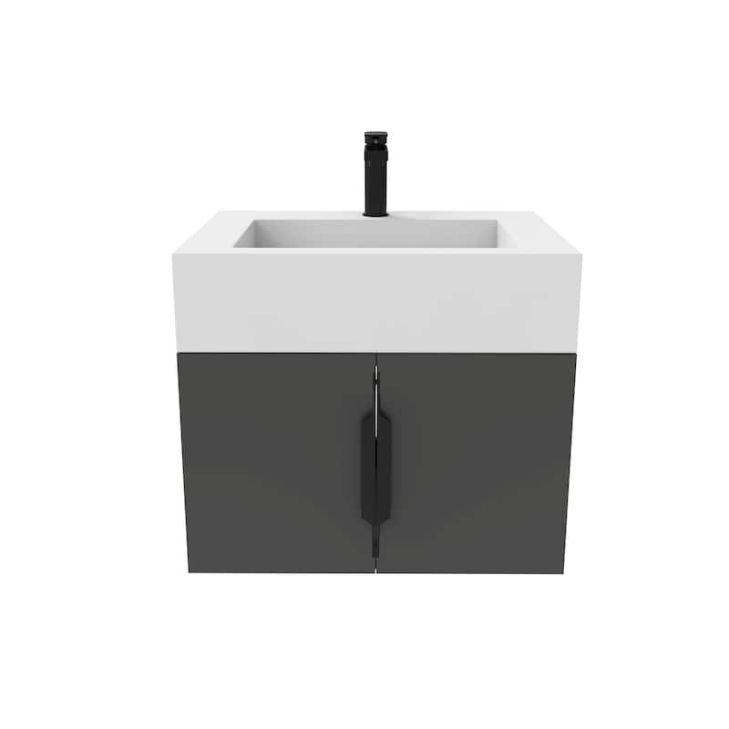 Nile 24-Inch Wall Mounted Bathroom Vanity Set w/ White Top