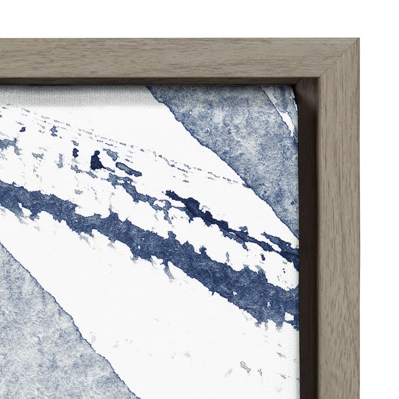 Kate and Laurel Sylvie Indigo Framed Canvas by Amy Peterson Art Studio