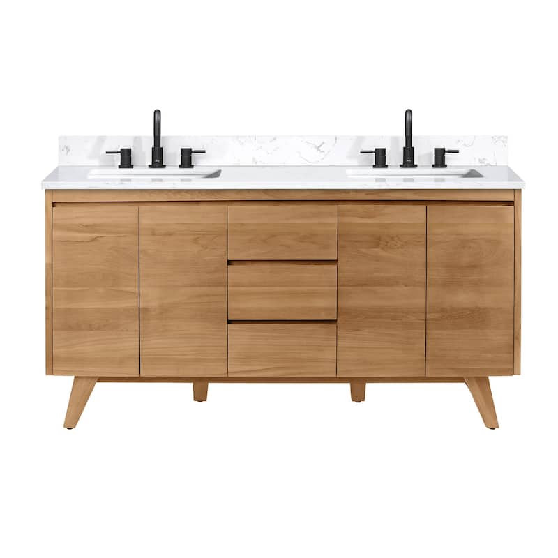 Avanity COVENTRY-VS61-E Coventry 61" Free Standing Double Basin Vanity - Natural Teak - Wood Finish