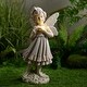 preview thumbnail 1 of 3, Girl Holding Butterfly Lighted Garden Statue Solar Powered LEDs