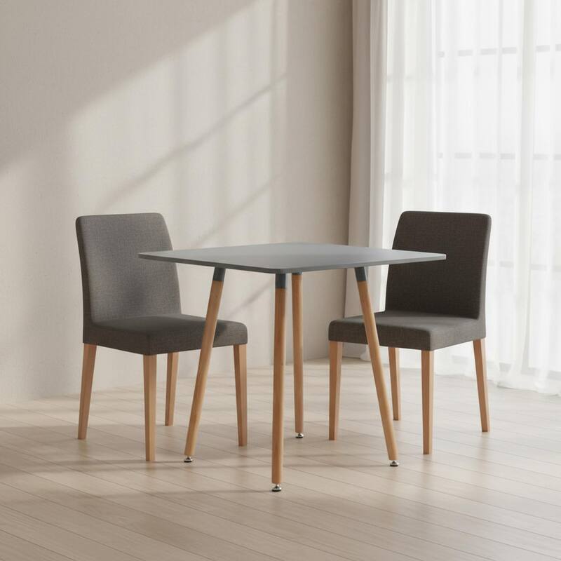 Homylin 31.5" Modern Square Dining Table with Wooden Legs, Black or Gray Blue