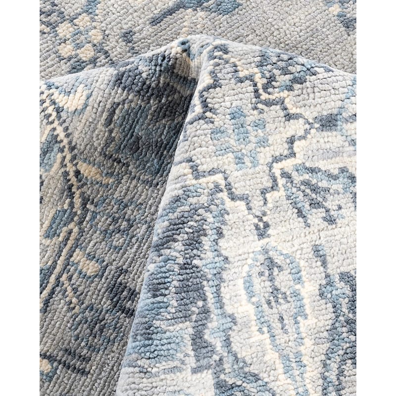 Modern One-of-a-Kind Handmade Area Rug - Gray, 7' 10" x 10' 0" - 7' 10" x 10' 0"