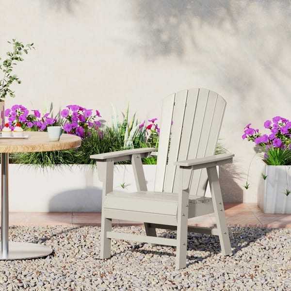Altura Hdpe All Weather Outdoor Patio Adirondack Dining Chair - Sand