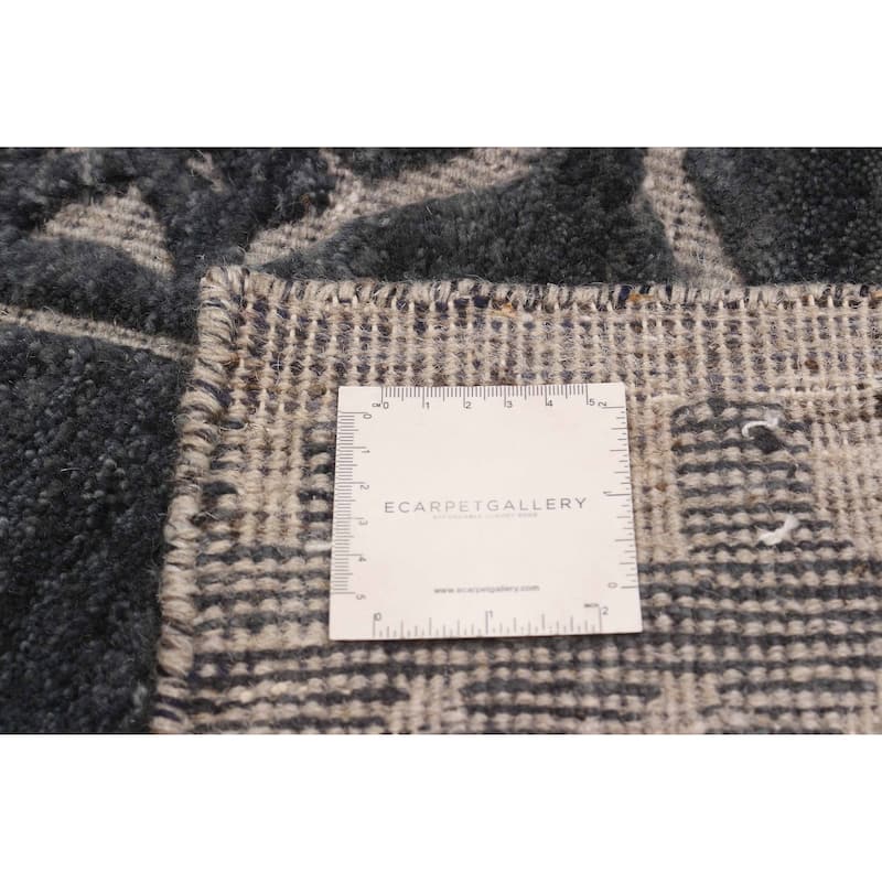 ECARPETGALLERY Hand-knotted Tangier Grey Wool Rug - 9'7 x 14'0