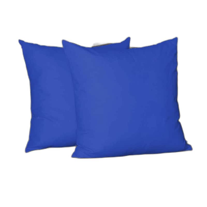 HomeRoots Set Of Two 26" X 26" Sapphire Blue Polyester Zippered Pillow Cover
