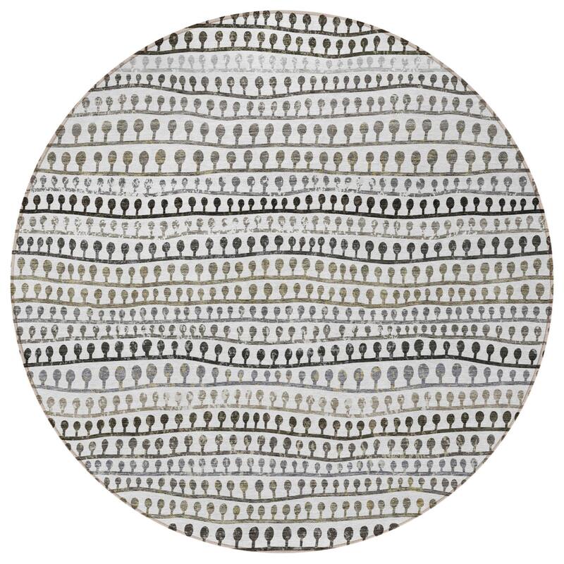 HomeRoots Striped Transitional Rectangle Outdoor Rug