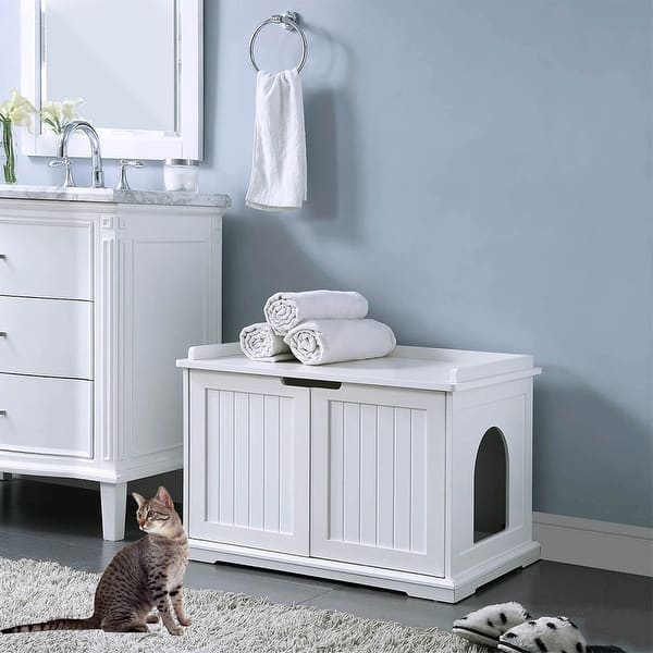 slide 2 of 21, Unipaws Cat Washroom Bench, Easy Assembly Litter Box Cover