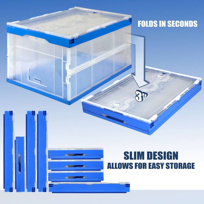 Mount-It! Collapsible Crate for Storage, 65L Capacity