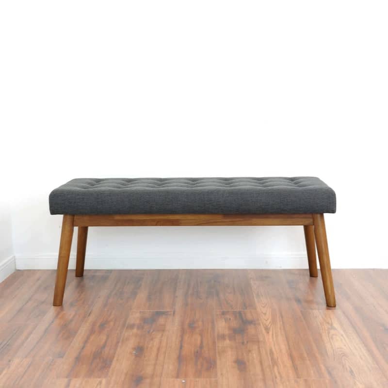 GDFStudio - Delilah Mid-Century Modern Fabric Upholstered Bench with Velvet Cushion - 43"W