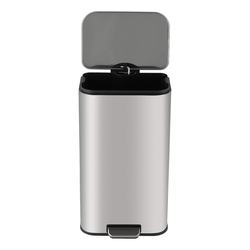 3.2 Gal Soft-Close Lid Stainless Steel Trash Can for Kitchen, Bathroom, Office