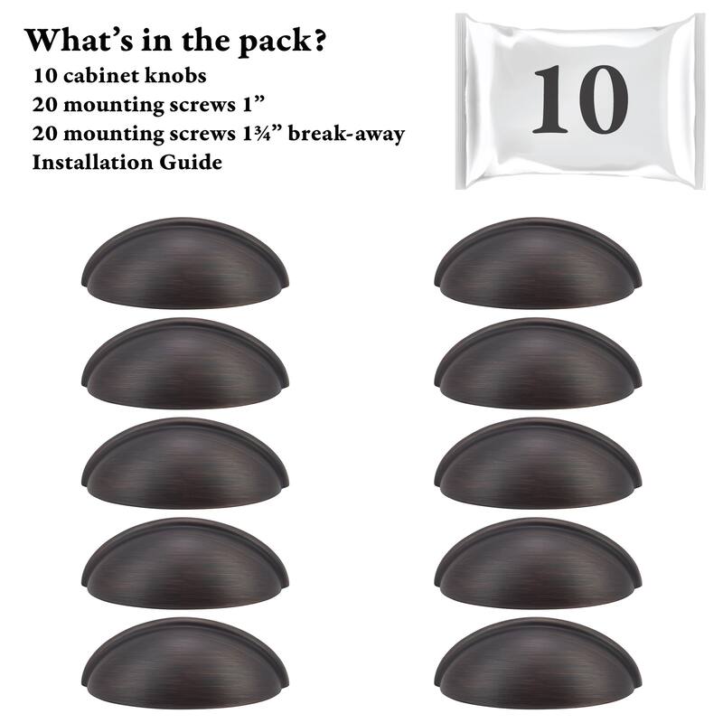 DesignPerfect DPA10C632 Vintage Farmhouse Pack of (10) - 3" Center to