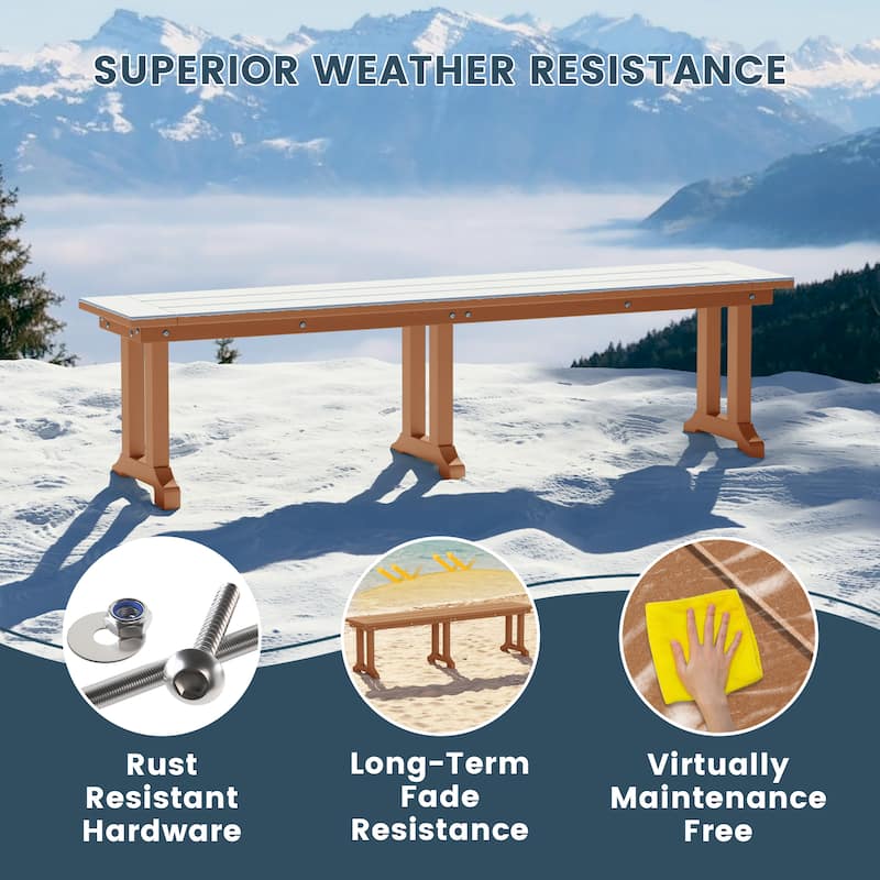 Laguna Hdpe All Weather Outdoor Patio 65" Bench