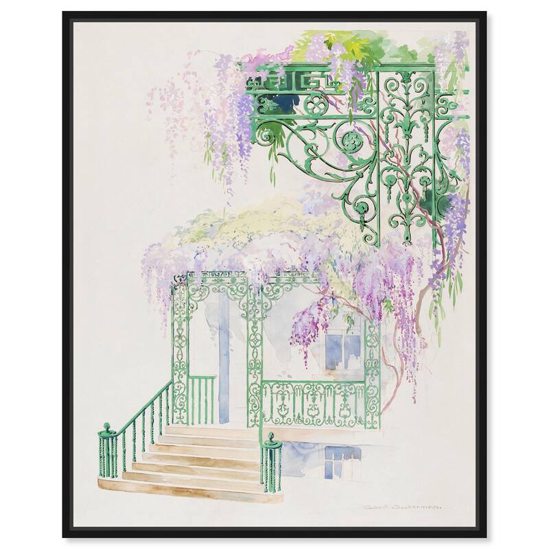 Cast Iron Porch Railing Canvas by Art Remedy - 36" x 45" - Black