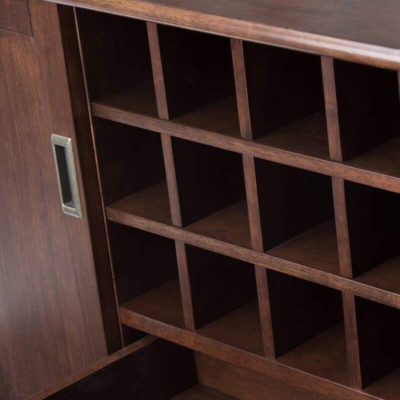 WYNDENHALL Tierney SOLID HARDWOOD 54 inch Wide Mid Century Modern Sideboard Buffet and Winerack - 54 W x 17 D x 36 H