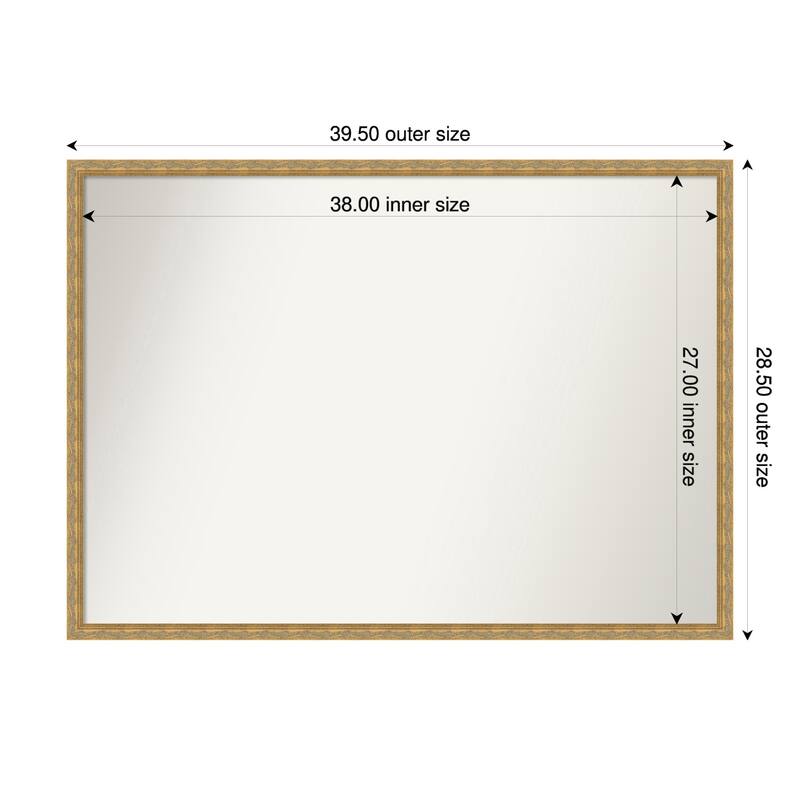 Mila Non-Beveled Wood Framed Bathroom Vanity Wall Mirror - 40 x 29 in - Mila Dark Gold