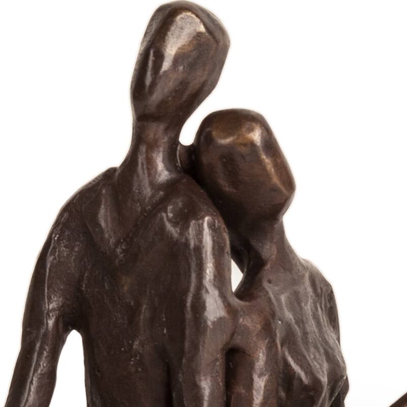 Handcrafted Romantic Couple Sculpture - 7.75" - Bronze