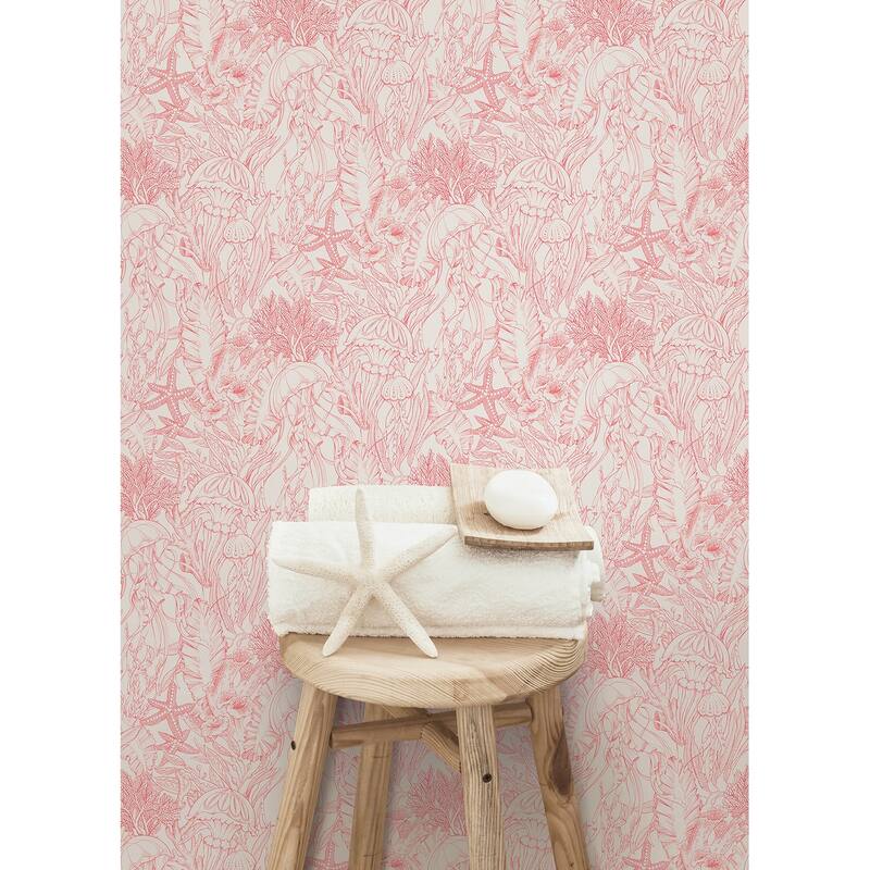 NuWallpaper Under the Sea Coral Peel and Stick Wallpaper - N/A