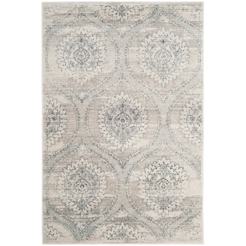 SAFAVIEH Carnegie Neaga Modern Distressed Oriental Rug - 5'1" x 7'6" - Light Grey/Cream