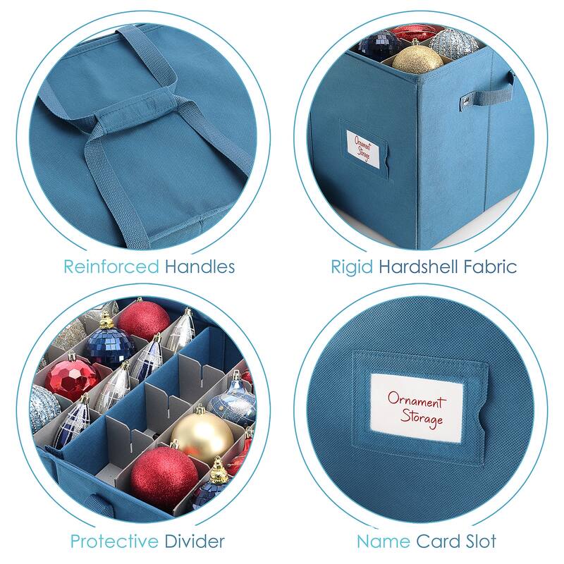 Hearth & Harbor Christmas Ornament Storage Box - 12" x 12" x 24"