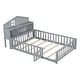 preview thumbnail 17 of 40, Full Size Wood Floor Bed w/ Bookcases ,Guard Rails,Storage Headboards