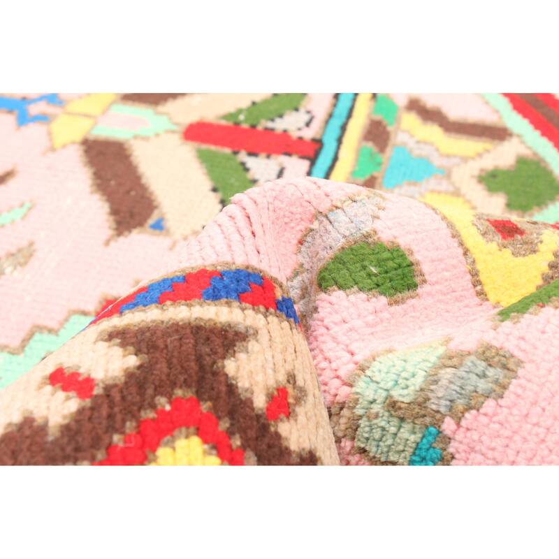 ECARPETGALLERY Hand-knotted Melis Vintage Pink Wool Rug - 4'6 x 6'8