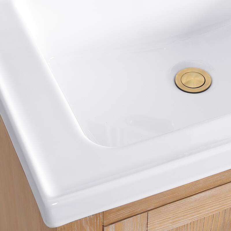 Gela Single Sink Bath Vanity with Drop-In Ceramic Basin without Mirror