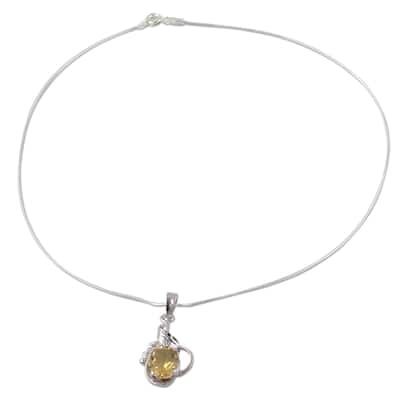Novica Handmade Golden Majesty Topaz Pendant Necklace