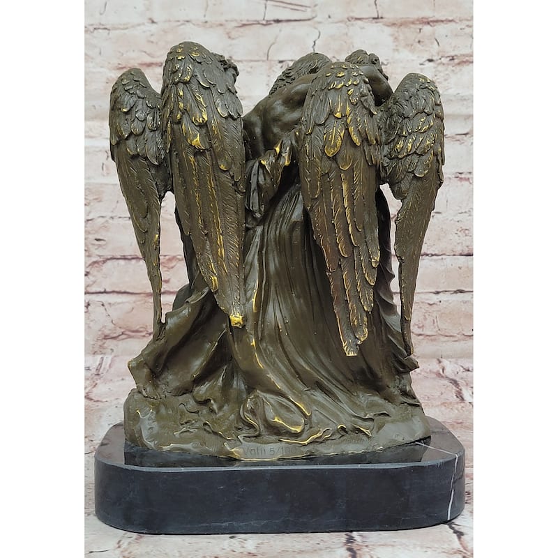 Pietà With Angels Bronze Sculpture - Religious Christian Crucifixion Art