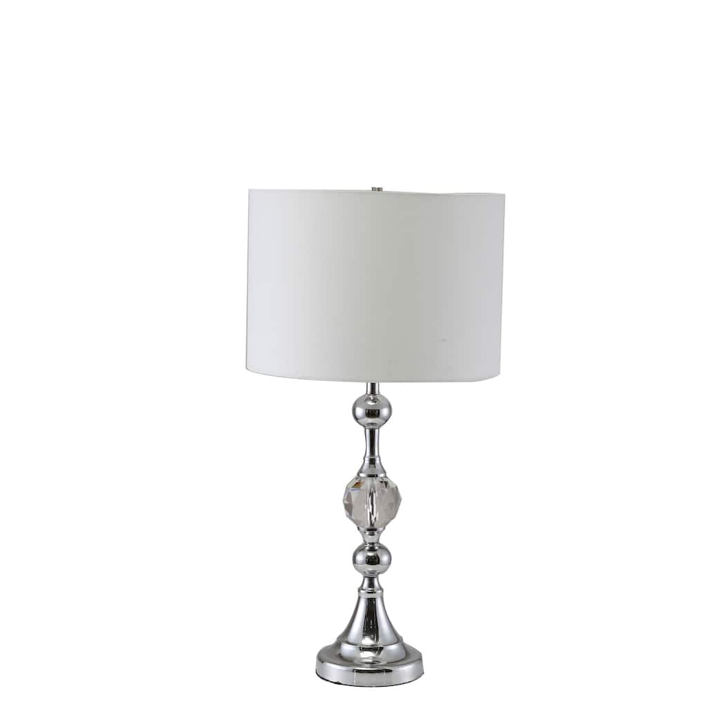 Modern Table Lamp Chrome Crystal Accent Living Room Bedside Lamp