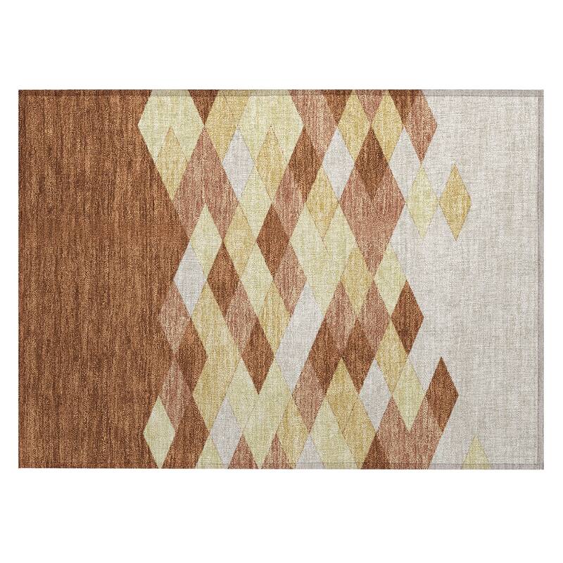 Machine Washable Indoor/ Outdoor Modern Avo Chantille Rug