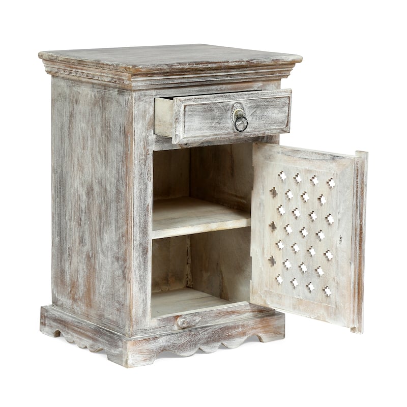 Tijeras Distressed Mango Wood Nightstand by Christopher Knight Home