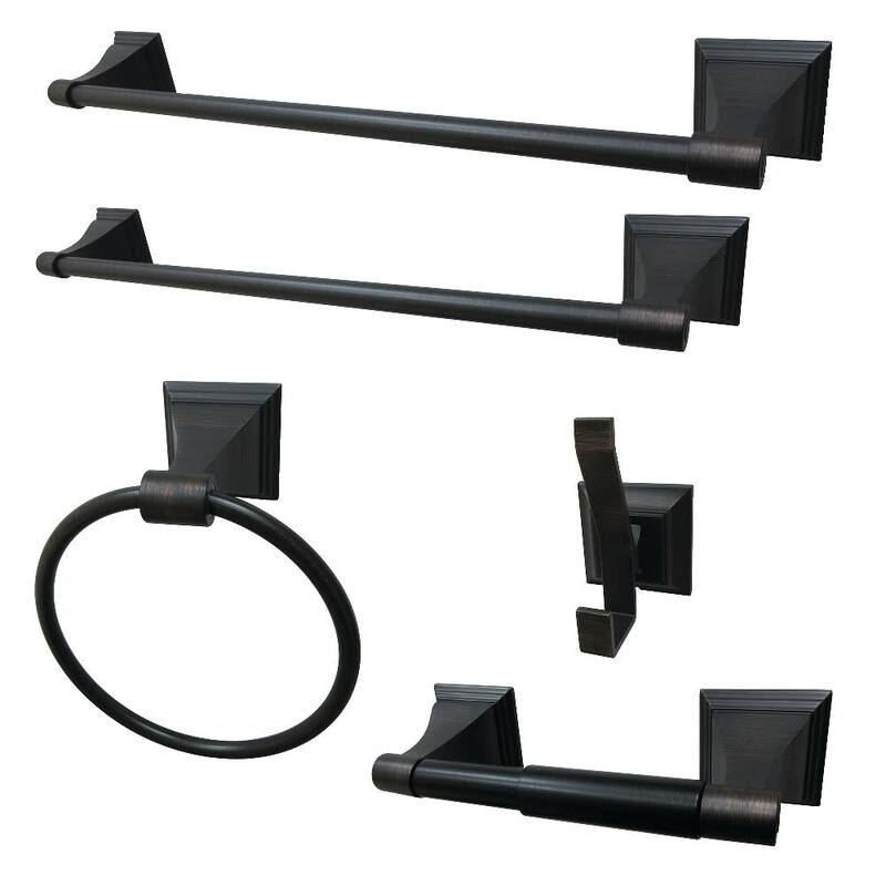 Kingston Brass Monarch 5 Piece Bathroom Package with 18" and 24" Towel - Oil Rubbed Bronze