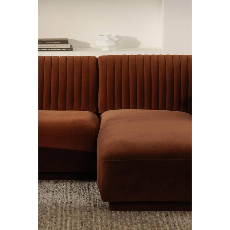 NADAAL STUDIOS Iona, Left Hand Facing Upholstered Sectional, Brown - 116.75 X 71 X 27.5