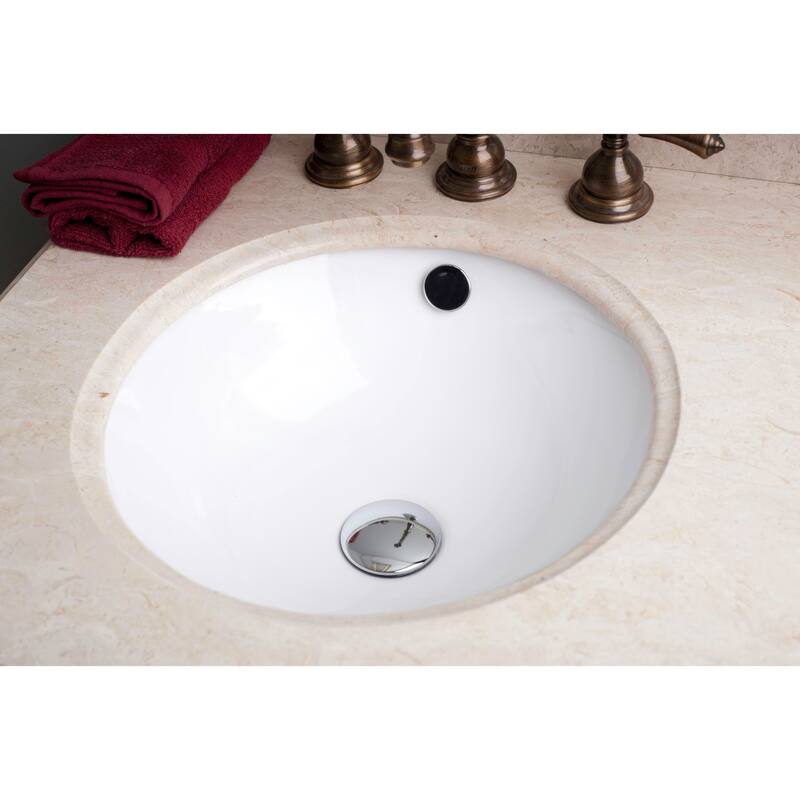 American Imaginations 16.5in. W Round Undermount Sink Set In White