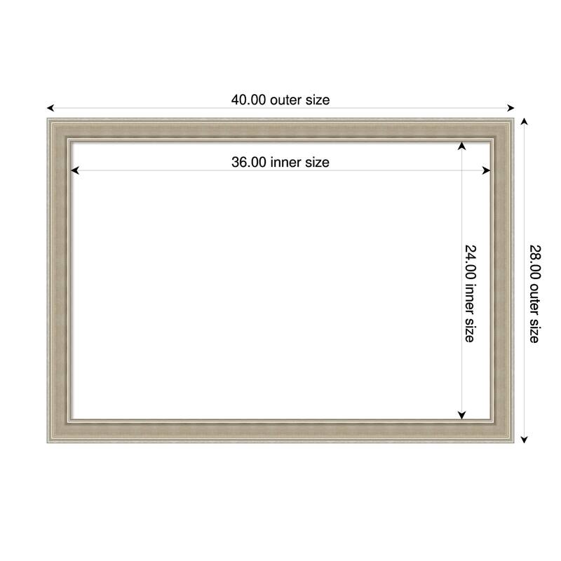 Amanti Art Mezzo Silver Framed Dry Erase Magnetic Board - 40 x 28 in