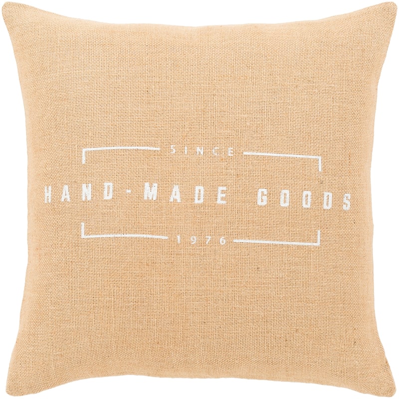 Karson Wheat Modern Farmhouse Poly Fill Throw Pillow (20" x 20")