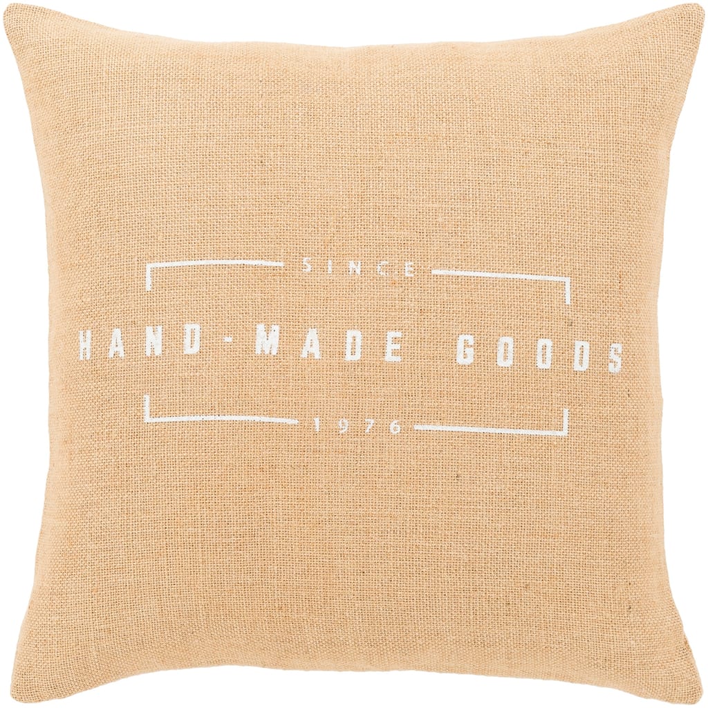 Karson Wheat Modern Farmhouse Poly Fill Throw Pillow (20" x 20")