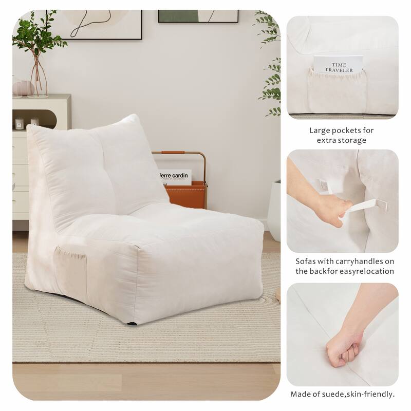 Bean Bag Chair,Lazy Floor Sofa Couch with Pocket
