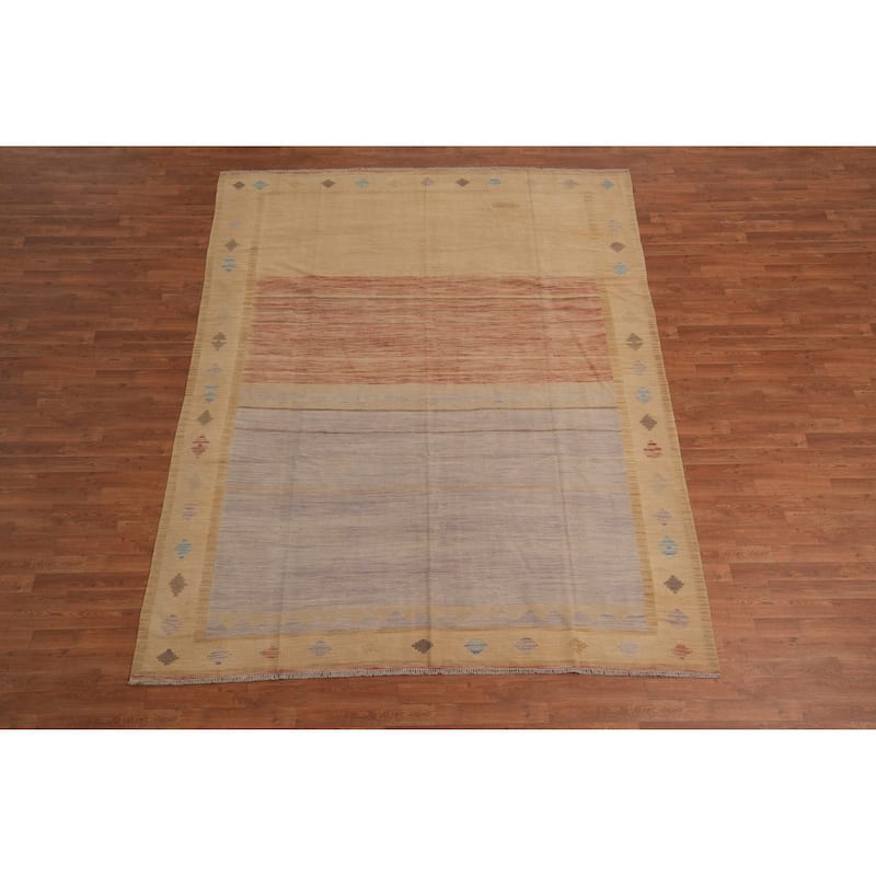 Hand Woven Southwestern Wool Multi-Colored Geometric Area Rug - 9' 9'' X 7' 10''