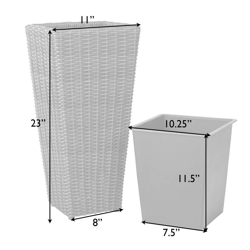 Alto 2-Piece Wicker Planter Set