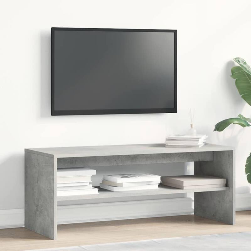 vidaXL TV Cabinet Concrete grey Engineered wood Standard TV Cabinet - 15.7 x 39.4 x 15.7 in