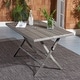 preview thumbnail 2 of 59, SAFAVIEH Outdoor Akita Folding Table with Umbrella Hole - 54.6" x 31.2" x 28.08" Grey