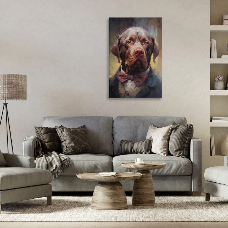 Stupell Dog in Timeless Suit Fashion Canvas Wall Art Design By Wumples