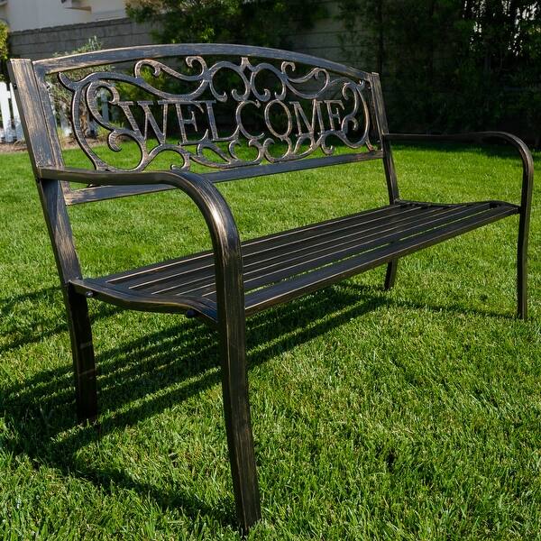 Shop Belleze 50 Blossoming Garden Decorative Patio Park Bench