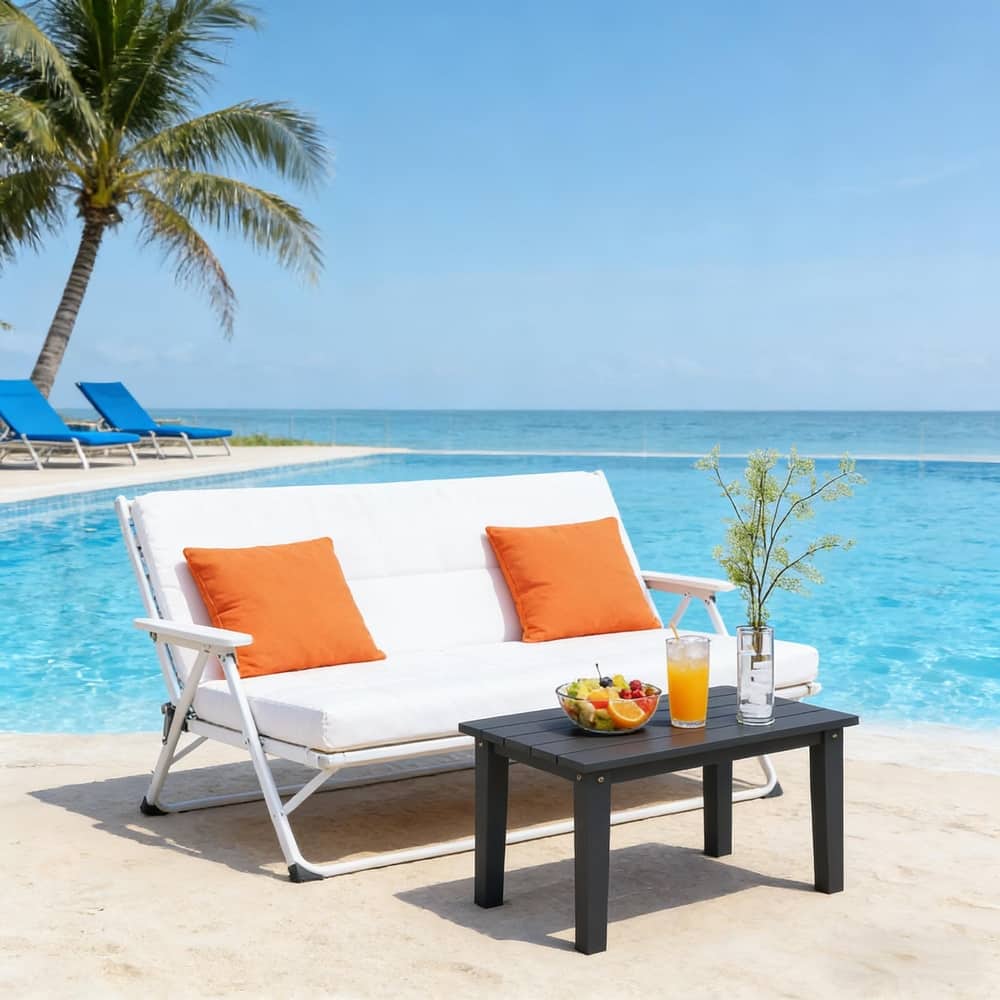 GDFStudio - Elias Modern Patio Rectangle Coffee Table for Relaxed Outdoor Living(Only table)