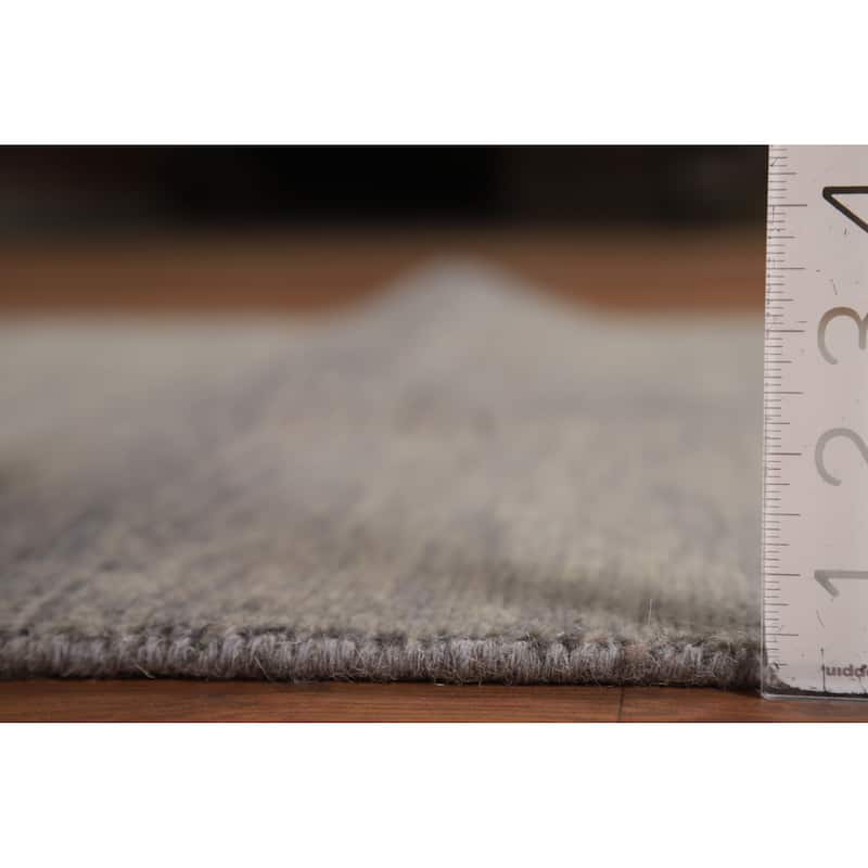 Hand Knotted Oriental 100% Wool Carpet Modern Modern Greys & Charcoal Gabbeh Area Rug - 5' 0'' X 3' 6''